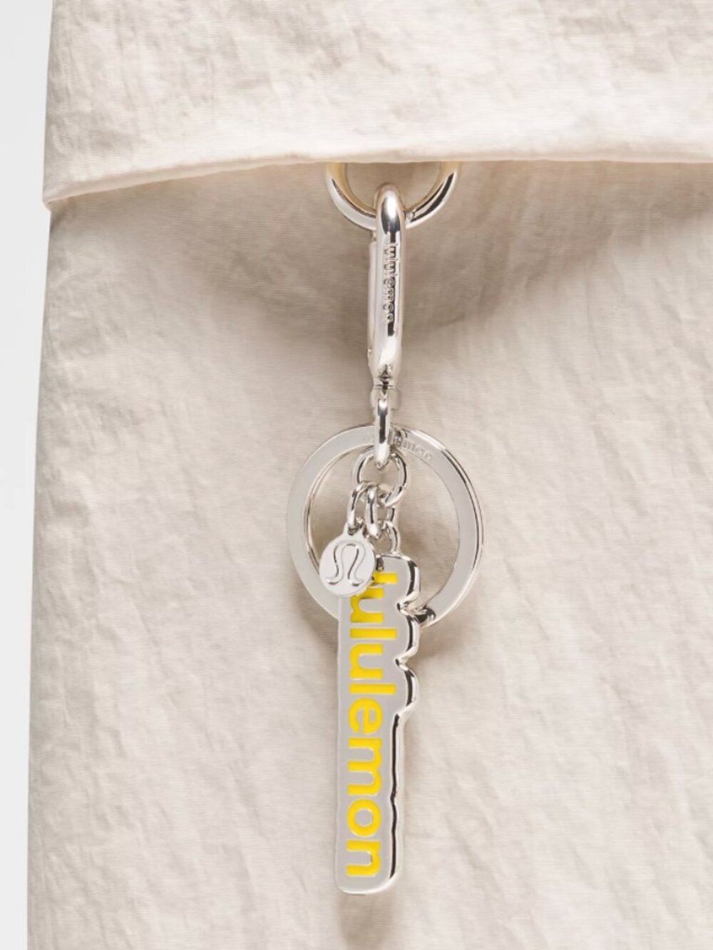 Lululemon NWT Metal Keychain lemon lush / silver